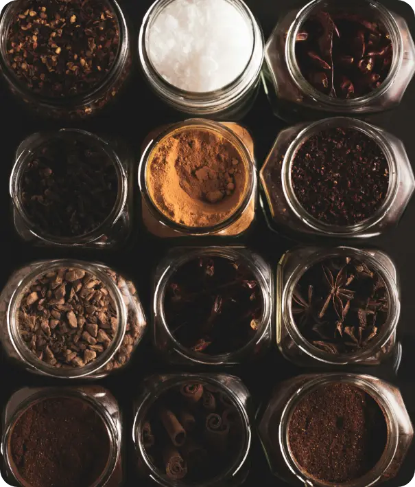 Spice jars collection
